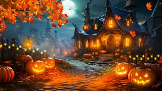 Autumn Haunted Village Halloween Ambience with Relaxing Spooky Sounds, Halloween Music 2023