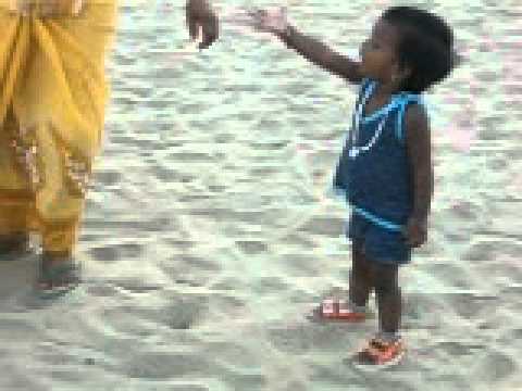 Priya walk on beach