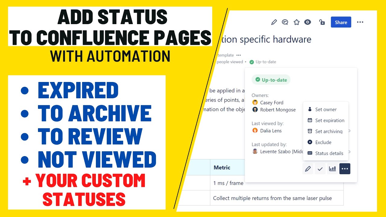 How to add status in a Confluence page