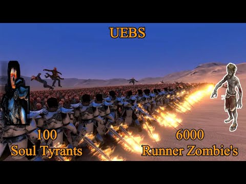 100 Soul Tyrants' vs 6000 Runner Zombies' | Ultimate Epic Battle Simulator