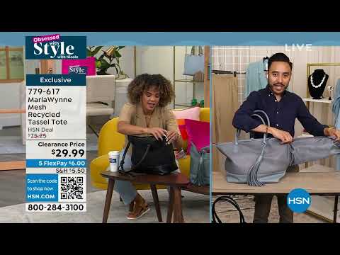 MarlaWynne Mesh Recycled Tassel Tote