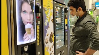 Dubai Coffee Vending Machine.How to use vending machine in Dubai.Vending machines on Dubai Airport.