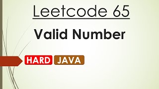 YouTube video 'Leetcode 65 - Valid Number (Java)'