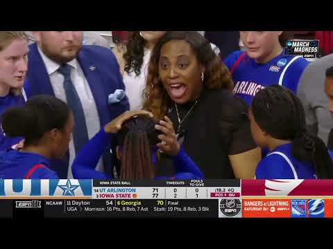 Last 1:23 of UT Arlington vs Iowa St in NCAAW Tournament first round