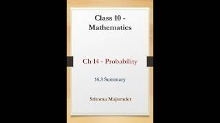 CBSE - Grade 10 - 14.3 - Probability - Summary