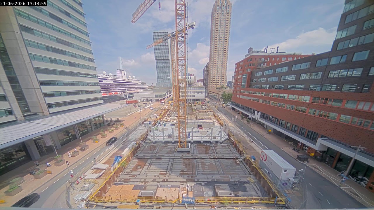 Live webcam view of Wilhelminapier High-Rise Construction Site