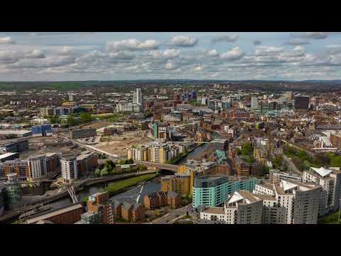 Drone  hyper-lapse over Leeds in West Yorkshire
