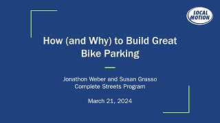 Webinar: How (and Why) to Build Great Bike Parking