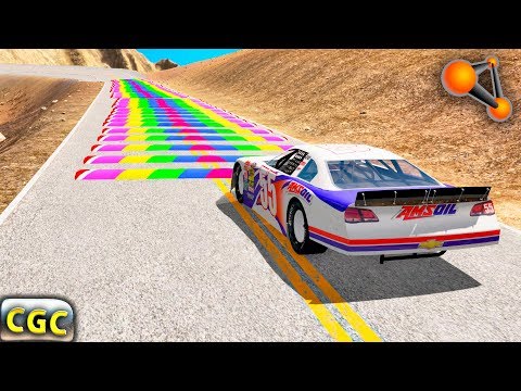 Colorful 100+ Speed Bumps high-speed crashes BeamNG Drive