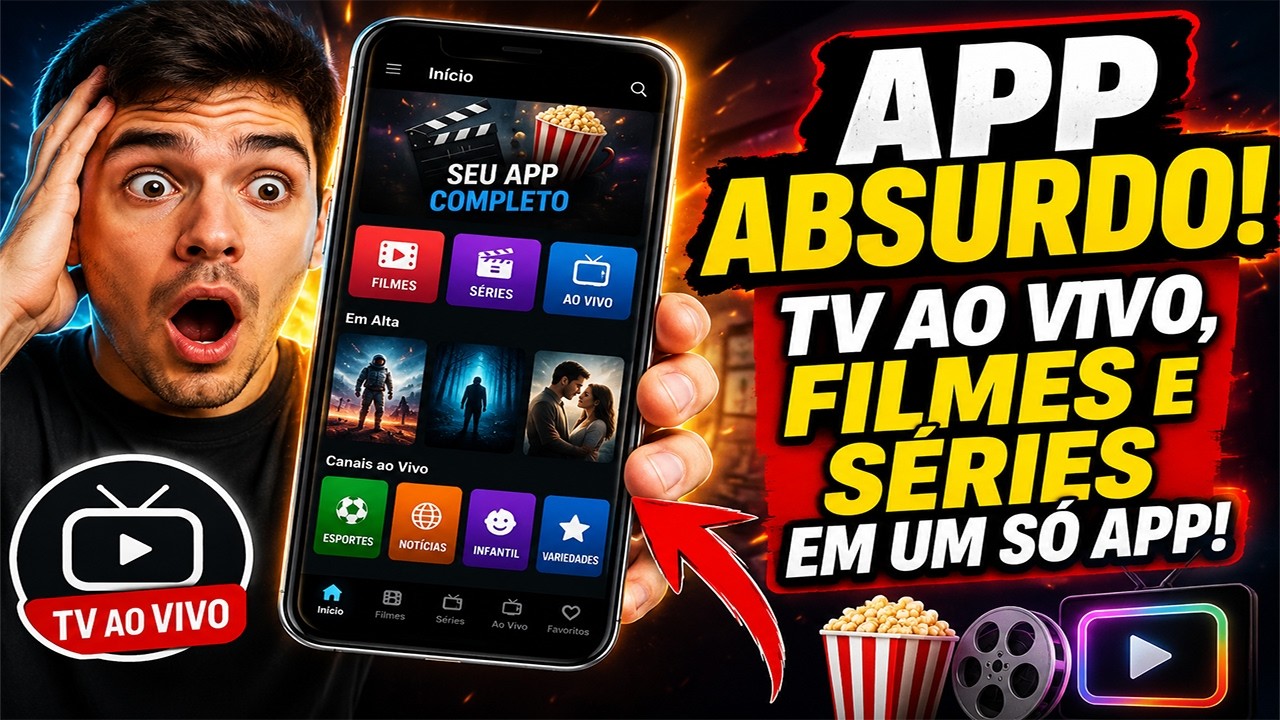 🚨 NOVO APP CHEGOU! FILMES, SÉRIES E TV AO VIVO EM UM SÓ LUGAR! (App Completo)