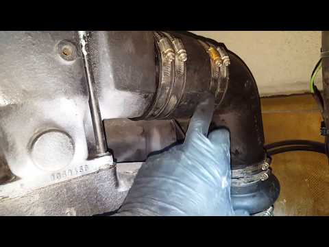 Boat Transom and Floor Rebuild - Installing the OMC/Volvo Exhaust Manifold Hose/Pipe - Part 72