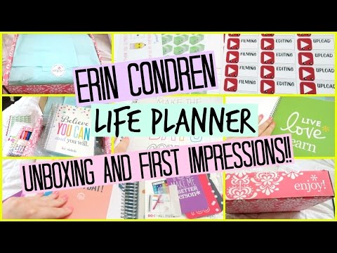 Erin Condren Life Planner First Impressions | Sticker Haul | & Lacey Cuteness!! :) Video