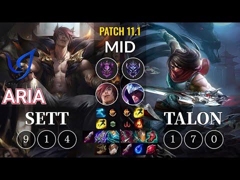 CGA Aria Sett vs Talon Mid - KR Patch 11.1