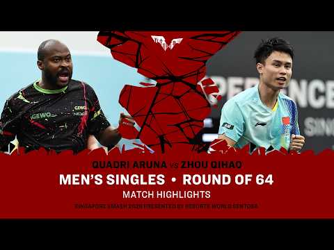 Quadri Aruna vs Zhou Qihao | MS R64 | #WTTSingapore2026