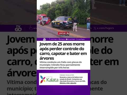 Jovem de 25 anos morre após perder controle do carro, capotar e bater em árvores
