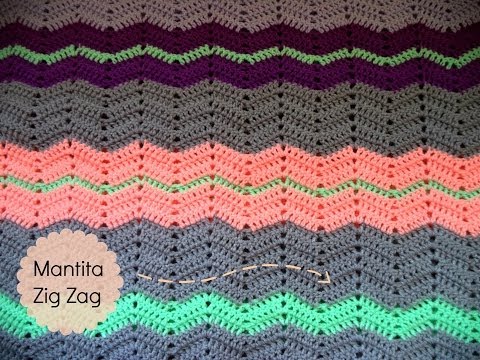 Manta de ganchillo puntada Zig Zag (Tutorial paso a paso) 
