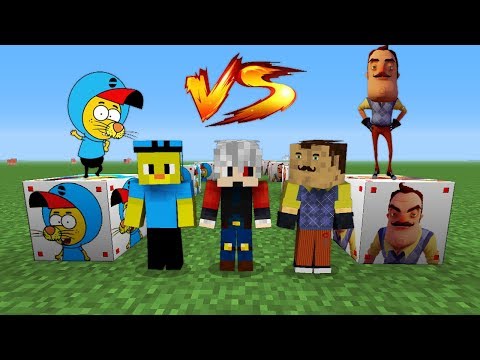 KRAL ŞAKİR VS HELLO NEIGHBOR ŞANS BLOKLARI - Minecraft