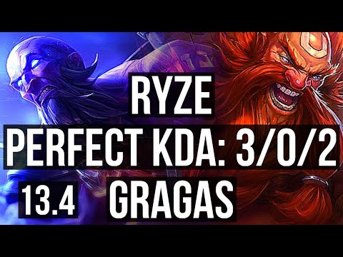 RYZE vs GRAGAS (TOP) | 69% winrate, 3/0/2 | KR Master | 13.4