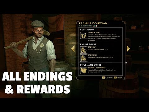 All Endings & Rewards | Frankie Donovan Empire of Sin Boss Spotlight