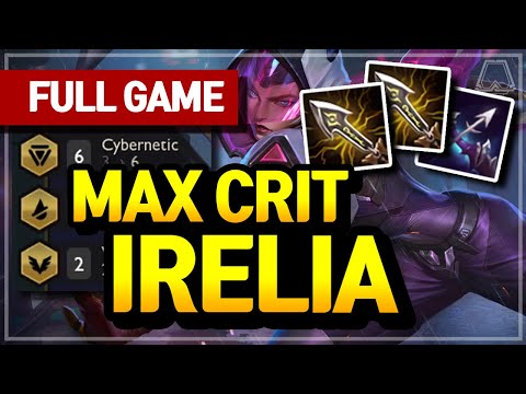Crit Irelia Carry (6 Cybernetics Comp) - Teamfight Tactics Full Game | TFT Galaxies | Diamond