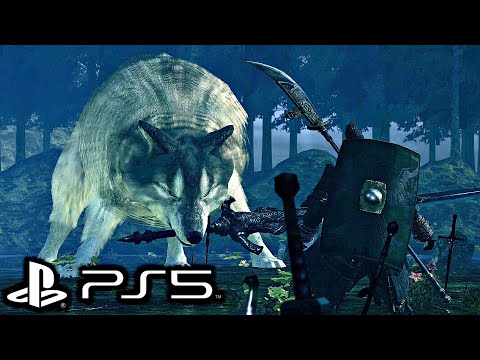 Dark Souls Remastered PS5 - Great Grey Wolf Sif Boss Fight (4K 60FPS)