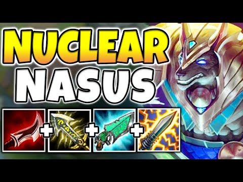 NUCLEAR ONE-SHOT NASUS IS ABSOLUTELY INSANE! 2 SEC CD Q = INSTANT KILL CARRIES - League of Legends