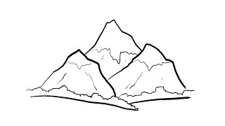 How to Draw a Simple Mountain | Step-by-Step Lesson