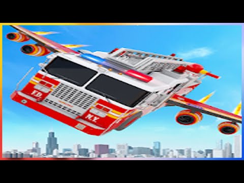 Flying Firefighter Truck Transform Robot Games - Gameplay Walkthrough