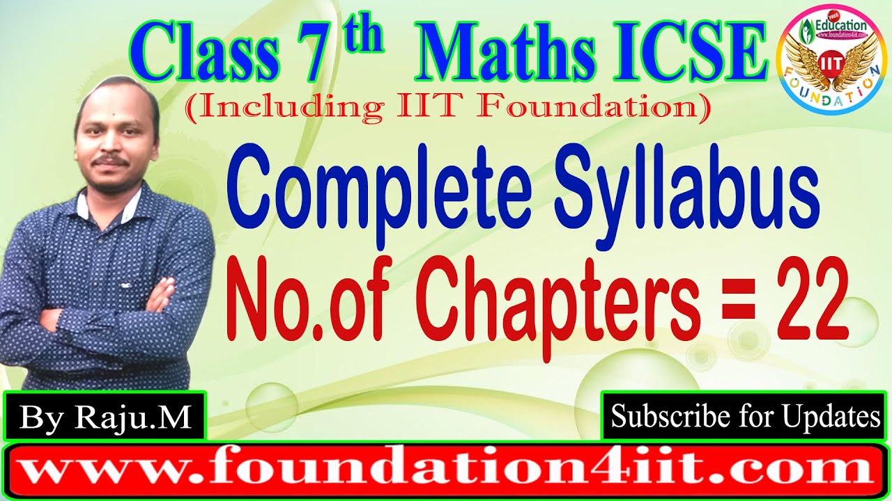 Class 7 Maths ICSE || Complete Syllabus ||