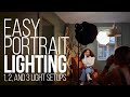 Easy Portrait Lighting Setups with One, Two, and Three Lights