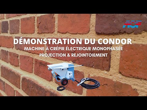 Machine à crépir électrique CONDOR - projection jointoiement