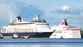 Vasco Da Gama cruise ship leaving Port of Turku 15.6.2022