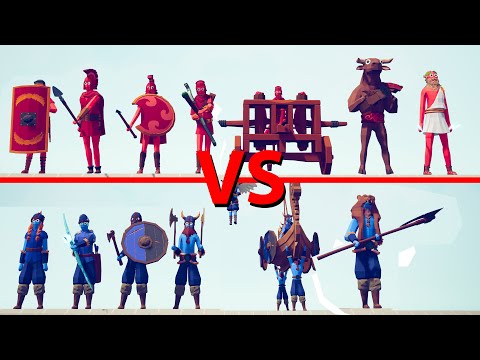 ANCIENT TEAM vs VIKING TEAM - Totally Accurate Battle Simulator TABS