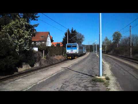 Průjezd vlaku R 776 Pancíř (ČD 362.068) - Černošice-Mokropsy, 17. 4. 2014
