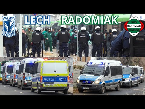 LECH - RADOMIAK: Przyjazd kibiców do Lubonia, policyjne eskorty i zabezpieczenie meczu