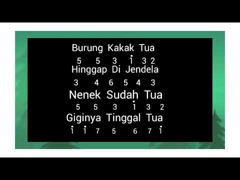 NOT  ANGKA RECORDER  "BURUNG KAKAK TUA" Lagu Daerah Maluku