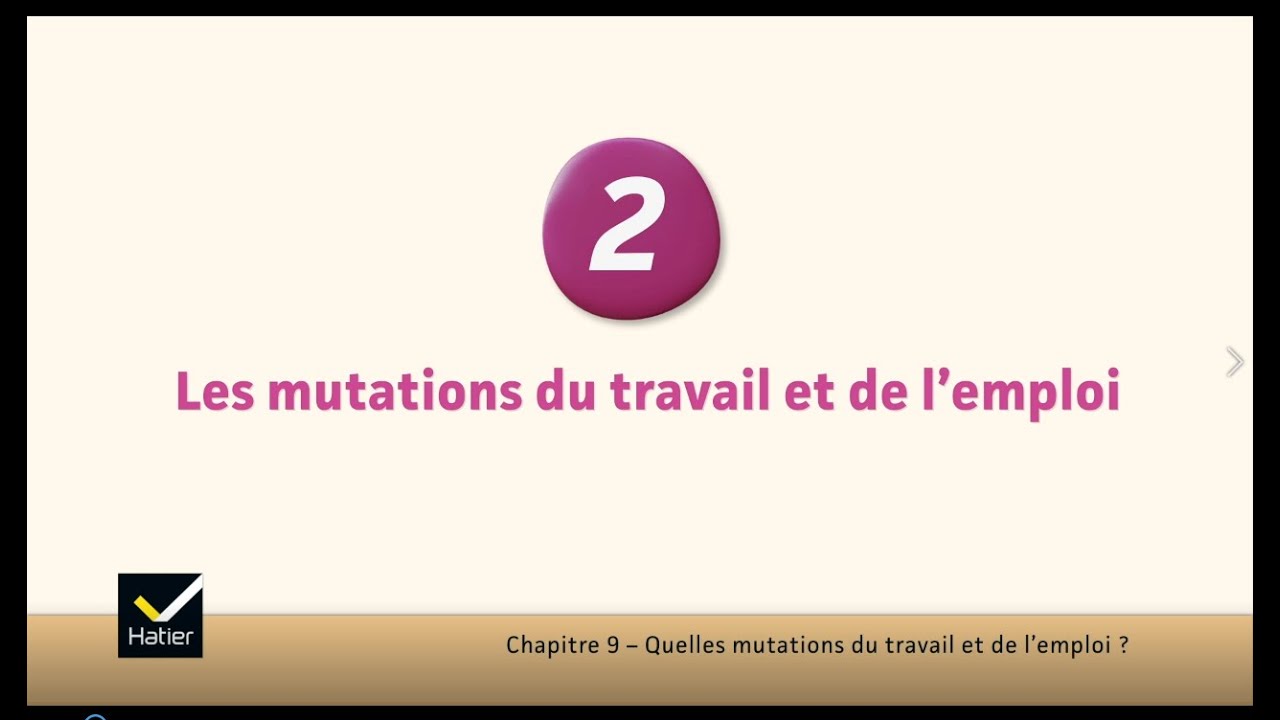 SES cours de Tle : les mutations du travail et de l'emploi
