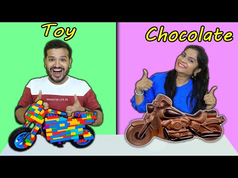 Toy Vs Chocolate Food Challenge | Hungry Birds