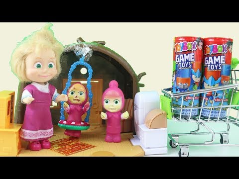 Maşa Bebek ToyBox Alıp Koca Ayının Evine Geliyor Küçük Kardeşleri Maşa Hepsini Açıyor