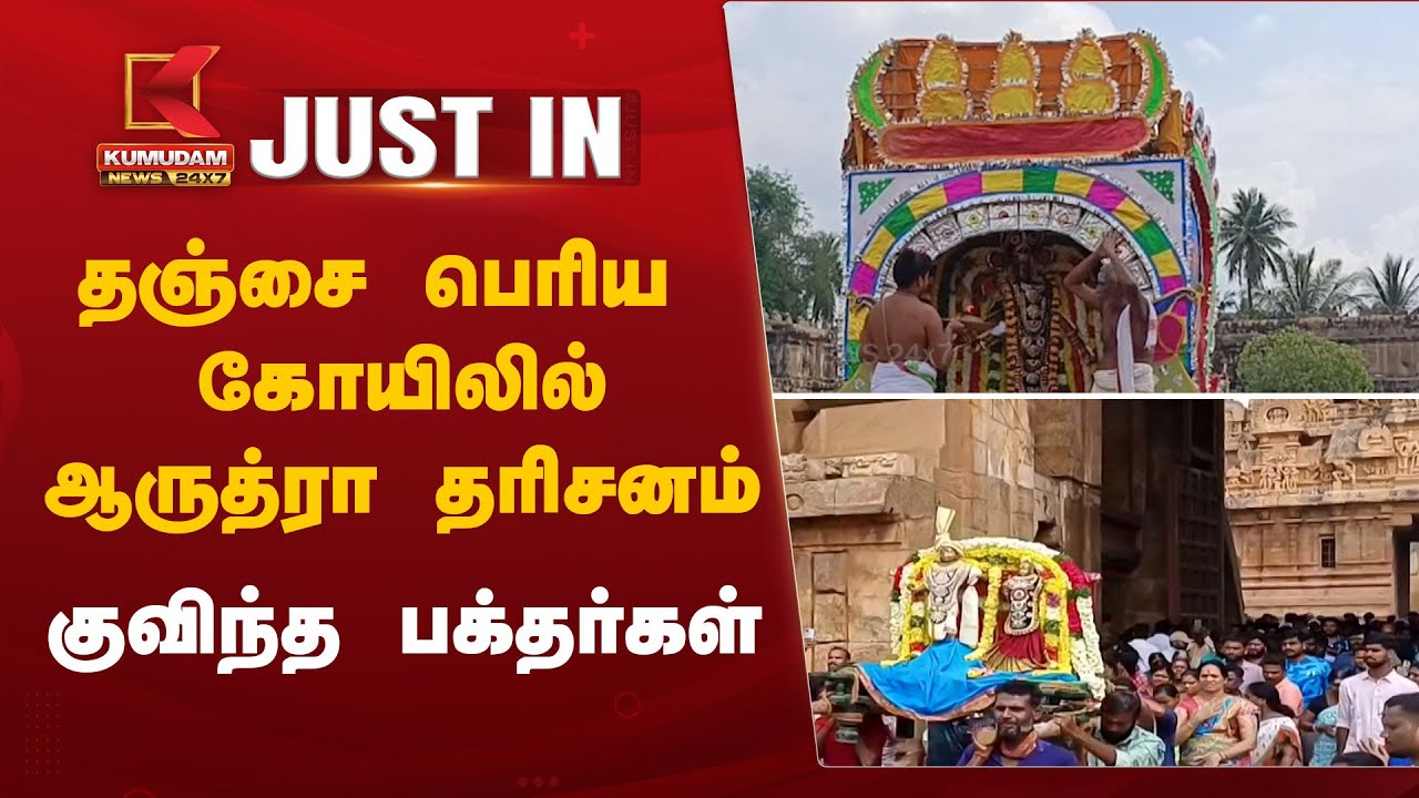 தஞ்சை பெரிய கோயிலில் ஆருத்ரா தரிசனம் - குவிந்த பக்தர்கள்