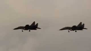 preview picture of video 'Two MiG-29 Fulcrums is landing at airbase somewhere near Astrakhan city, Russia'