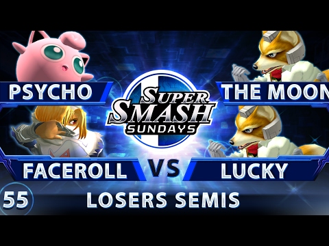 SSS 55 - Psychomidget & Faceroll vs. The Moon & Lucky - SSBM Losers Semis - Smash Melee