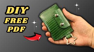 🔴FREE PATTERN + How to make a Handmade Leather Card Holder | Step by step TUTORIAL