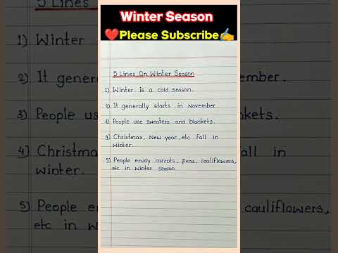 5 Lines On Winter Season ☃️ #viral #shorts #youtubeshorts #5line #winterseason @EverydayWrite2000