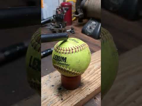 Ramset vs 12 inch softball, line drive with Phillip the nail
