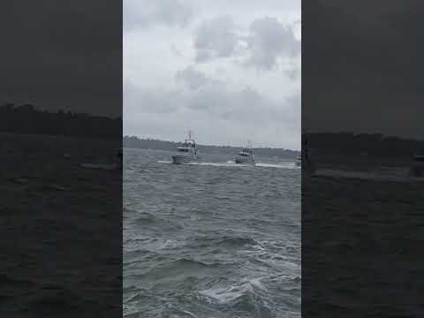 UK Royal Navy P2000 Boats Formation in Stormy Weather - Boat Director