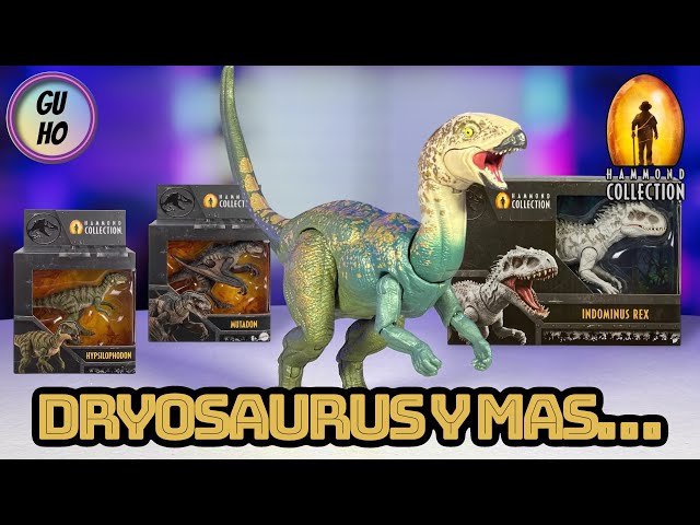 Vídeo relacionado con Mattel Jurassic World Colección Hammond Escutosaurio Figura de acción de dinosaurio, diseño de primera calidad con ojos de cristal y 14 puntos de articulación, JDJ08