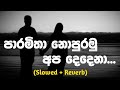 පාරමිතා නොපුරමු අප දෙදෙනා Slowed Reverb Song Paramitha N