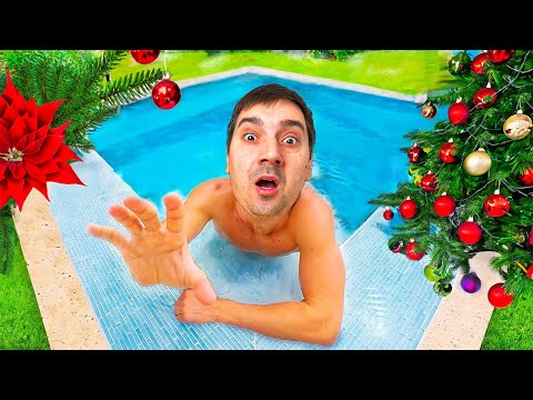 😱 FARSE de Crăciun 🎅🏻 TATA cade în PISCINĂ Îmbrăcat 🤦 S-a lovit la COLOANĂ 🤕