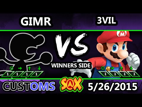 S@X 101 Customs - VGBC | GimR (G&W) vs 3Vil (Mario) SSB4 Tournament - Smash Wii U - Smash 4